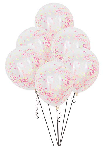 Konfetti-Luftballons - 30 cm - Neon - 6er-Pack von Unique