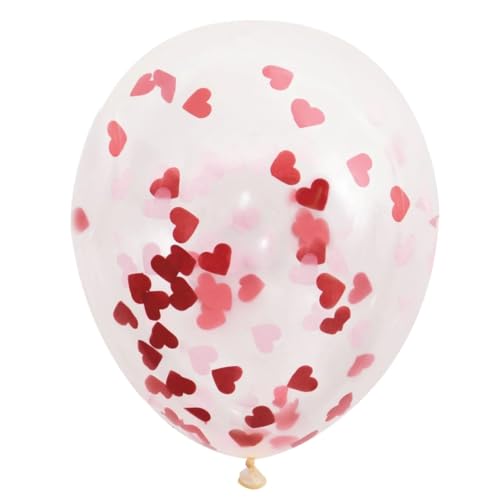 Konfetti-Luftballons - 40 cm - Rotes und Rosa Valentinsherz - 5er-Pack von Unique