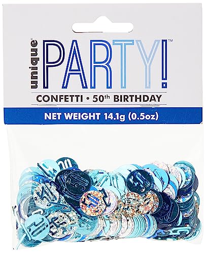 Konfetti zum 50. Geburtstag - 14 g - Glitzer Blau & Silber Geburtstag von Unique