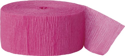 Krepp-Papier Party-Papierschlange - 24 m - Dunkelrosa, 81ft, Hot Pink von Unique