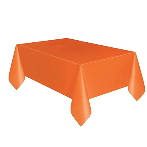 Kunststoff-Tischdecke, 274,3 x 137,2 cm, Orange von Unique