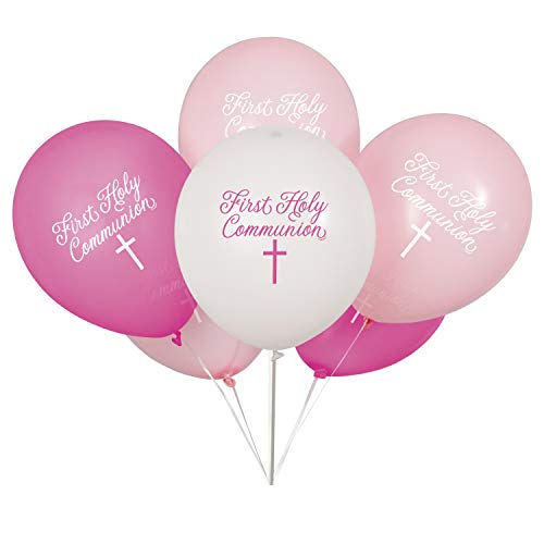 Latex-Luftballons für Erstkommunion, rosa Kreuz, 30 cm, lebendige und elegante Feierdekorationen für ein unvergessliches Ereignis, 8 Karat von Unique