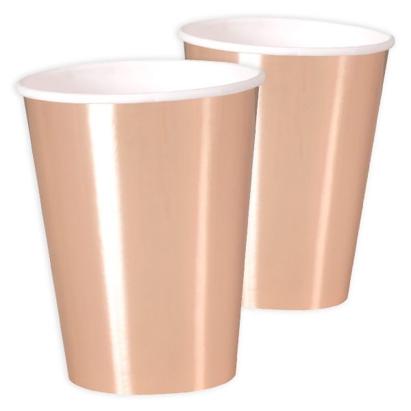 Maxi-Becher, metallic rose-gold, 8er Pack von Unique