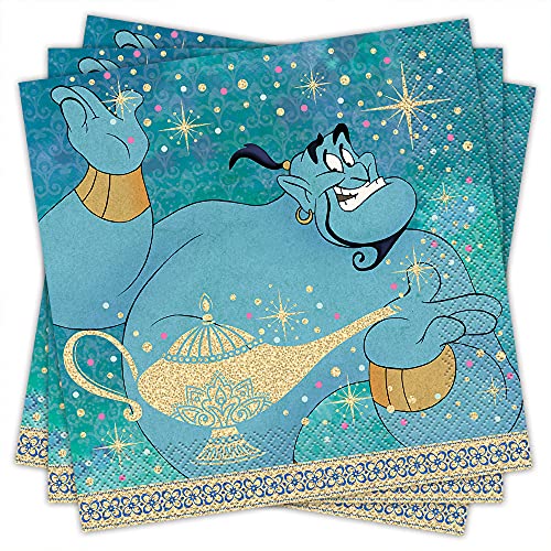 Mehrfarbige Disney-Aladdin-Servietten (16 Stück) – perfekt für Aladin-Fans und Disney-Themengeburtstagsfeiern von Unique