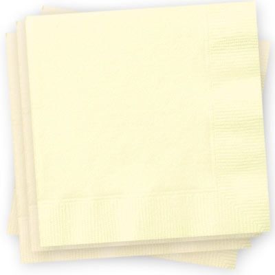 Papierservietten gross cremefarben, 33cm, 20er-Pack, 2-lagig von Unique