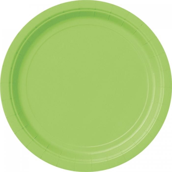 Pappteller einfarbig grasgrün, runde Partyteller im 8er Pack, 23 cm von Unique