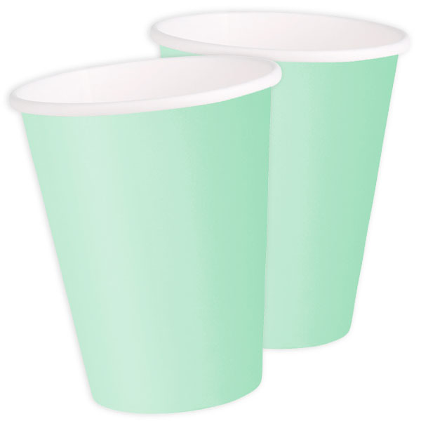 Partybecher, mintgrün, sehr hübsche Pappbecher für alle Partys, 14er Pack von Unique