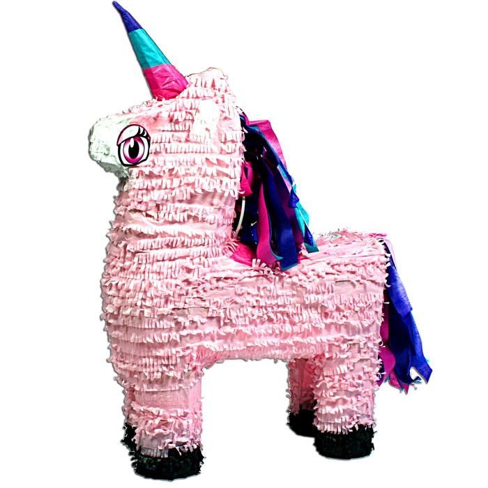 Partypinata rosa Einhorn 55cm, echt märchenhaft, zum Schlagen, Pappe von Unique