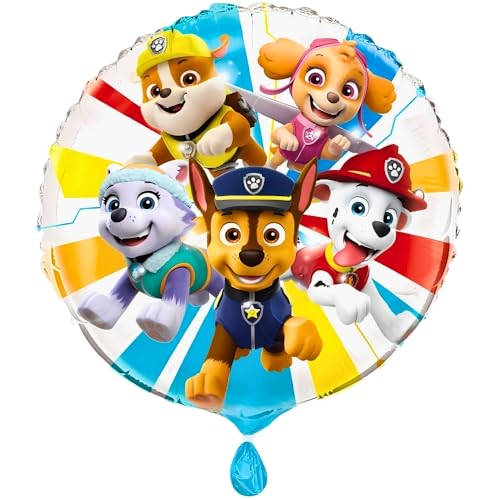 Paw Patrol Folienballon, rund, mehrfarbig, 45,7 cm, lebendiges Design und Premium-Qualität, perfekt für Partys und Feiern von Unique