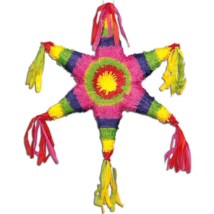 Pinata Mexican Star, d=56 cm, farbenfrohe Sternenpinata zum Schlagen von Unique