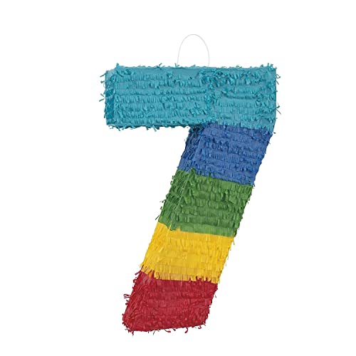 Pinata Nummer 7 (37 cm x 53 cm) – lebendiges, mehrfarbiges Partyzubehör – perfekt für Kindergeburtstage und Festlichkeiten – 1 Stück von Unique