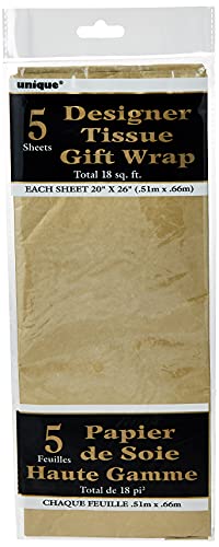 Seidenpapier Blätter - Metallisches Gold - 5er-Pack von Unique