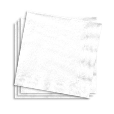 Servietten in Weiß, 20er Pack, kleine Papierservietten, 2-lagig, 25cm von Unique