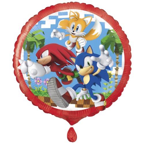 Sonic the Hedgedog Folienballon Rund - (45,7 cm) 1 Stück - Perfekte Dekoration für Geburtstage und Mottopartys von Unique