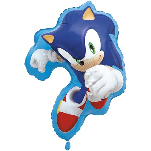 Sonic the Hedgedog Riesiger Folienballon - (24 Zoll) 1 Stück - Perfekte Dekorationen für Geburtstage und Themenveranstaltungen von Unique