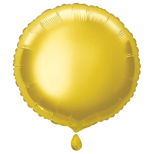 Unique 20321 Runder Partyballon-45 cm-Farbe Gold-1 Stück (1 Packung), Einheitsgröße von Unique