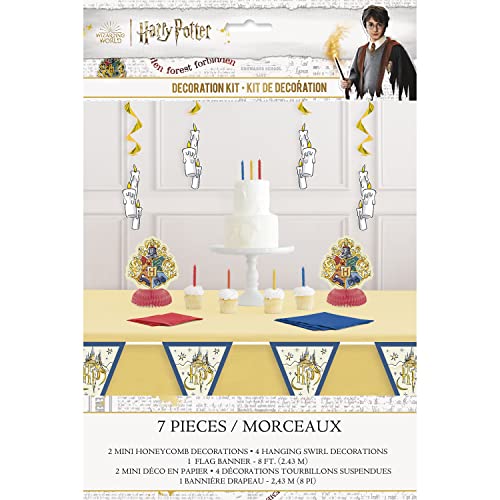 Unique 23569 Harry Potter Party Dekorationsset – 7er-Set, Cartoon, Multicolour von Unique