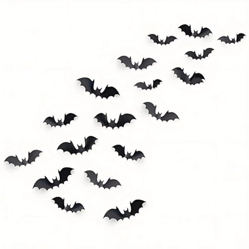 Unique 23755 Wanddekorationsset mit fliegendem Fledermaus – Halloween-Party, Schwarz von Unique