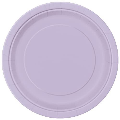 Unique 31355EU Umweltfreundliche Pappteller-23 cm-Lavendel Farbe-Packung mit 8 Stück, Lavender, Pack of 8 von Unique