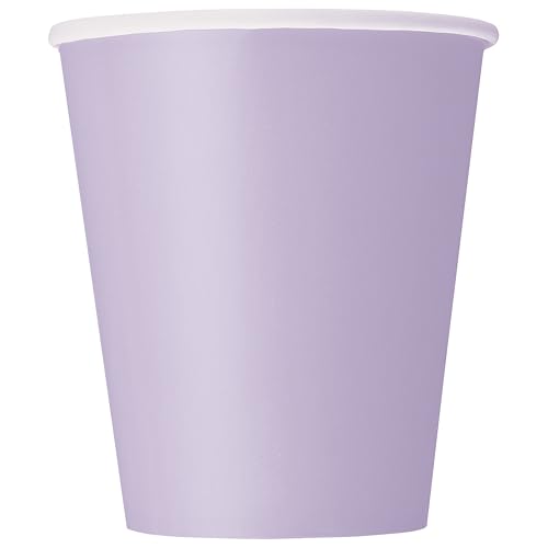 Unique 31416EU Plastikfreie Papierbecher – 266 ml – Farbe Lavendel – 14 (1 Stück), Lavender von Unique