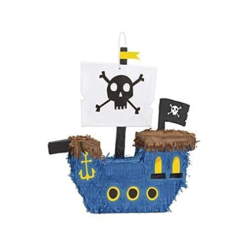 Unique 68187 Pirate Ahoi Piratenschiff Pinata, Blue von Unique