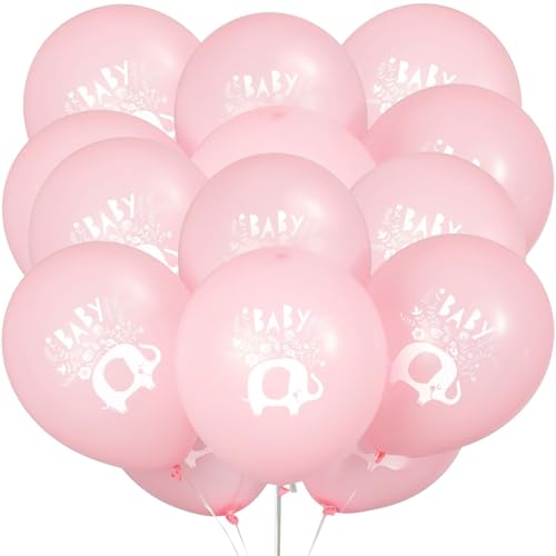 Unique 78385 Latex-Luftballons mit Elefantenmotiv, 30,5 cm, Rosa, 8 Stück von Unique