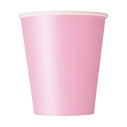 Unique 82158 Papierbecher-266 ml-Hellrosa-14er-Pack, Pink, Pack of 14 von Unique