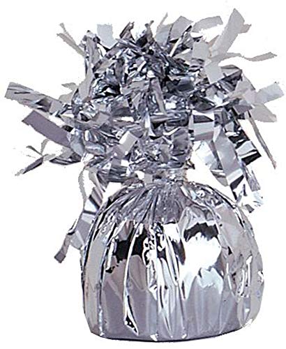 Unique Party Supplies 4939 Folien-Ballongewicht - Silber, 4.5" x 2.25" von Unique