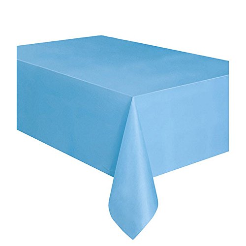 Unique Party Supplies 50393 Kunststoff-Tischdecke - 2,74 m x 1,37 m - Hellblau, Babyblau von Unique