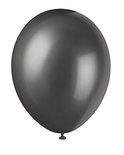 Unique Party Supplies 80090 Perlenbesetzte Latex-Party-Ballons - 30 cm - Schwarz - 8er-Packung von Unique