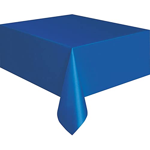 Unique Royal Blue Solid Rectangular Plastic Table Cover (137,2 x 274,3 cm) 1 Count – Elegantes Design & Premium-Qualität, ideal für Partys, Veranstaltungen und den täglichen Gebrauch von Unique