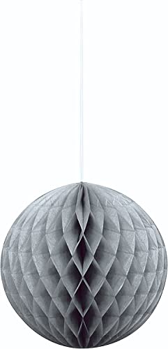 Wabenball aus Seidenpapier - 20 cm - Silber von Unique