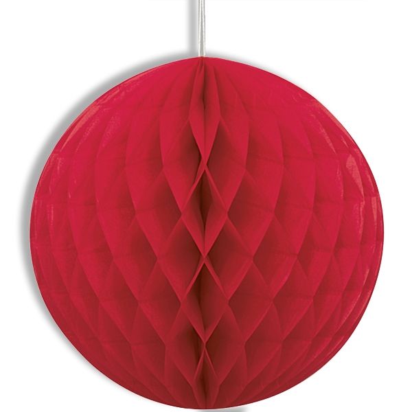 Wabenball in Rot als Eyecatcher in Ihrer Partydeko, 20cm, mit Schnur von Unique