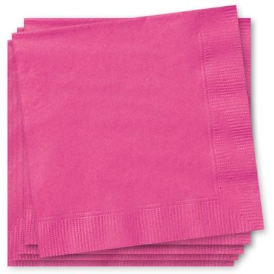 pinke Papierservietten 33x33cm, große Partyservietten in Pink, 2-lagig von Unique