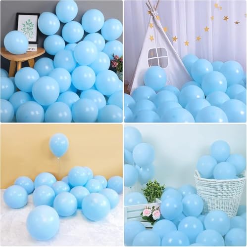 Unisun 12 Zoll Blaue Pastell Ballons, 20er Pack Baby Blue Macaron Latex Creme Ballons, Party Ballon Girlande für Hochzeit Verlobung Jubiläum Baby Shower Geburtstag Dekorationen von Unisun