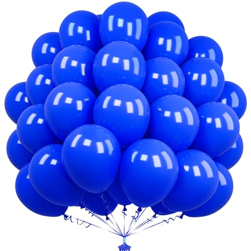 Unisun Blaue Luftballons, 50 Stück 12 Zoll Tief Blaue Ballons, Dunkel Blaue Latex Luftballons Für Männer Jungen Geburtstagsfeier Babyparty Hochzeit Nationaltag Abschlussfeier Jahrestag Dekorationen von Unisun