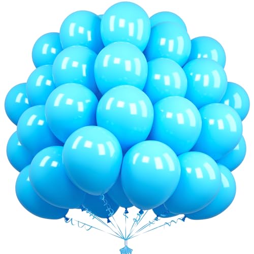 Unisun Himmelblaue Luftballons, 50 Stück 12 Zoll Himmelblaue Luftballons, Himmelblaue Latex Ballon Für Männer Jungen Geburtstagsfeier Brautparty Hochzeit Abschlussfeier Jahrestag Festival Dekorationen von Unisun