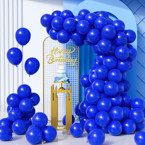 Unisun Luftballons Dunkelblau, 100Stück 10Zoll Matt Tief Blaue Latex Ballons Girlande Männer Junge Kinder Brautparty Geburtstag Hochzeit Jahrestag Verlobung Valentinstag Jubiläum Karneval Dekorations von Unisun