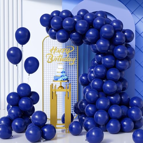 Unisun Luftballons Marineblaue, 100Stück 10Zoll Matt Navy Blau Nachtblau Ballons Girlande Männer Junge Kinder Geburtstag Hochzeit Jahrestag Verlobung Valentinstag Jubiläum Abschlussfeier Party Deko von Unisun