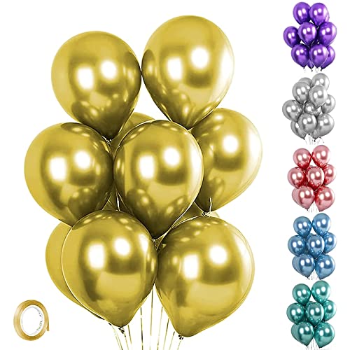 Unisun Luftballons Metallic, 20 Stück 12 Zoll Dick Chrom Metallic Gold Ballons Helium Glänzender Ballon für Geburtstag Baby Shower Hochzeitstag Festival Karneval Partydekorationen (Gold) von Unisun