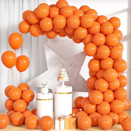 Unisun Luftballons Orange, 100Stück 10Zoll Matt Orange Latex Ballons Girlande Männer Frauen Kind Geburtstag Hochzeit Jahrestag Verlobung Valentinstag Baby Shower Jubiläum Halloween Bachelor Party Deko von Unisun