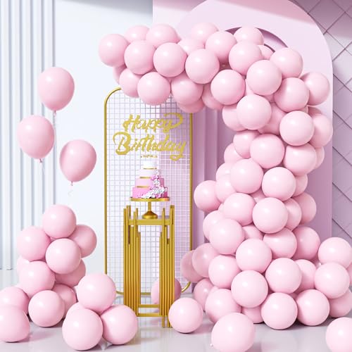 Unisun Luftballons Rosa Pastell, 100Stück 10Zoll Macaron Baby Rosa Latex Ballons Männer Frauen Kind Gender Reveal Baby Shower Geburtstag Hochzeit Jahrestag Verlobung Valentinstag Jubiläum Deko von Unisun