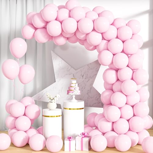 Unisun Luftballons Rosa Pastell, 100Stück 10Zoll Macaron Baby Rosa Latex Ballons Männer Frauen Kind Gender Reveal Baby Shower Geburtstag Hochzeit Jahrestag Verlobung Valentinstag Jubiläum Deko von Unisun