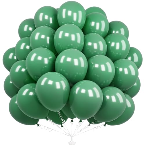 Unisun Salbei Grüne Luftballons, 50 Stück 12 Zoll Retro Grüne Ballons, Olivgrüne Ballons Für Frauen Männer Jungen Geburtstagsfeier Babyparty Dschungel Wild One Hochzeit Abschlussfeier Jahrestag Deko von Unisun