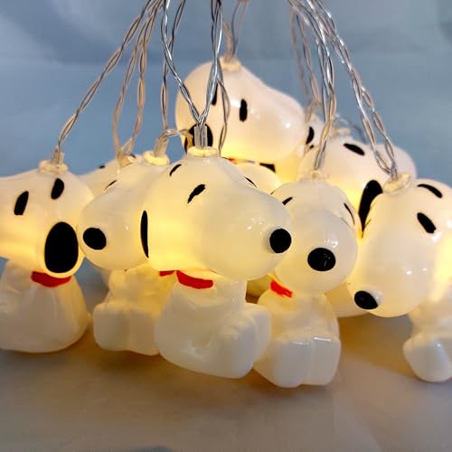 The Peanuts Snoopy LED Lichterkette 2m mit 10 LEDs warmweiß batteriebetrieben Deko für innen USB-C Anschluss von United Labels