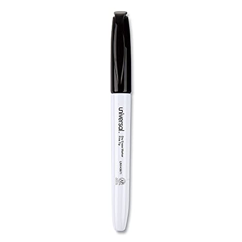 Universal 43671 Pen Style Dry Erase Marker, fein/Rundspitze, schwarz (12 Stück) von Universal