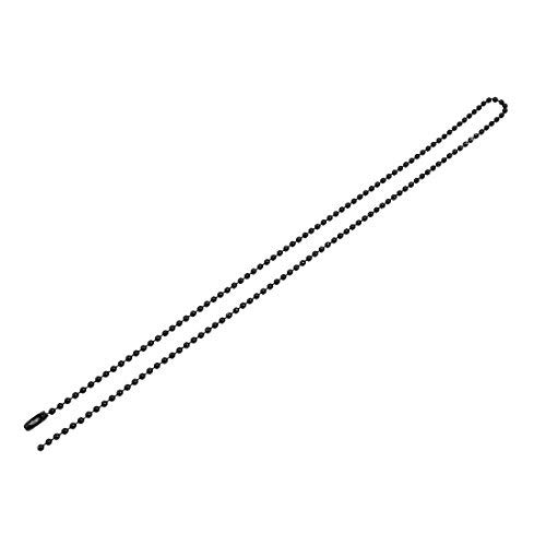 N/A Schwarz Edelstahl Perle Kugelkette Schlüsselanhänger 2,4 mm Durchmesser 20 Zoll lang von Unknown