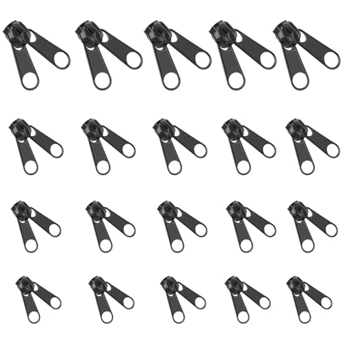 20 Stück Reißverschluss Ersatz #3#5#8#10, Universal Zipper Sliders Metall ReißVerschluss Schieber für Jacken, Koffer, Rucksäcke (Schwarz) von Unpoten