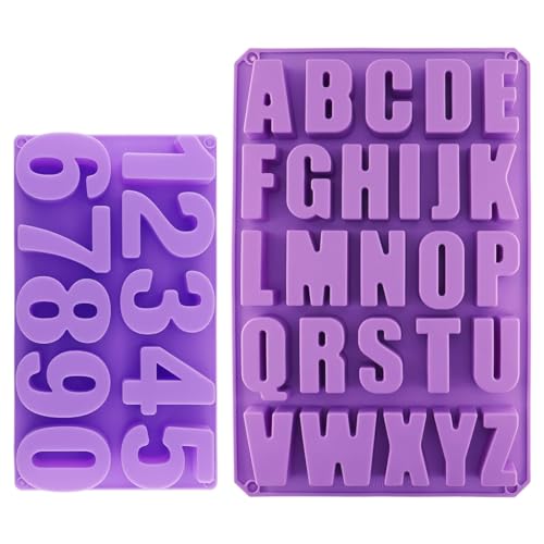 Silikonform Buchstaben A-Z Und 0-9 3d GießForm Buchstaben Set Silikonform Schokolade Silikonformen Backen Silikonform Zahlen 3d Buchstaben Silikonform Geeignet FüR Tortendekoration Kekse EiswüRfel von Unpoten