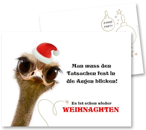 Unser-Festtag Ausgefallene Einladungen Weihnachtsfeier Nikolausfeier Firma Geschäft Unternehmen, Ihr Text und Logo (30 Karten - 17 x 12 cm) von Unser-Festtag